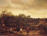 Jan Steen Landscape with skittle playes France oil painting artist